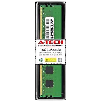 A-Tech 16GB DDR5 4800MHz PC5-38400 ECC RDIMM 1Rx8 (EC8 10x4